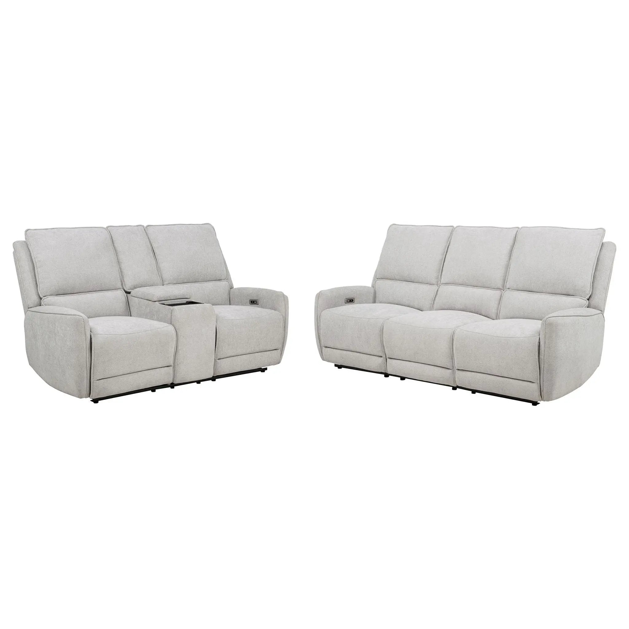 Sylmar 2-piece Chenille Power Reclining Sofa Set Dove Grey by Unique Piece Furniture