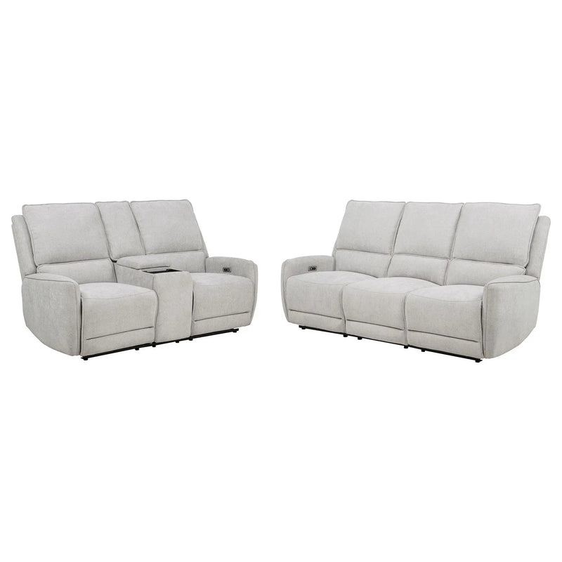Sylmar 2-piece Chenille Power Reclining Sofa Set Dove Grey by Unique Piece Furniture