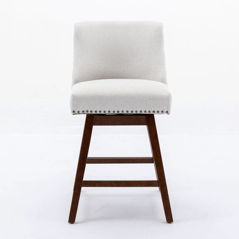 Counter Height Swivel Barstools, 26'' H Seat Height Upholstered Bar Stools (Set of 2), Fabric by HouseOfZazla