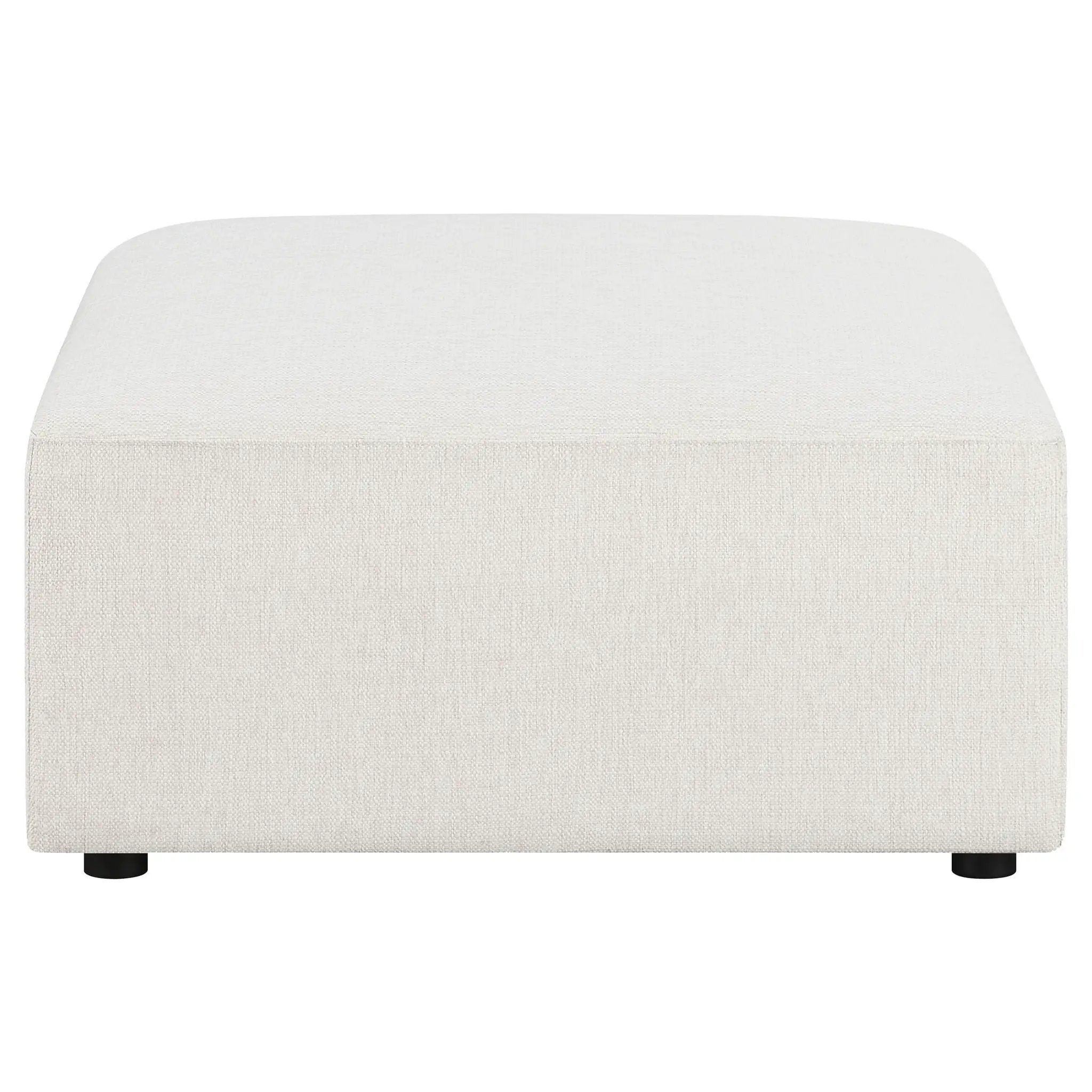 Marlowe - Upholstered Square Ottoman With Soft Sheen - Ivory by HouseOfZazla