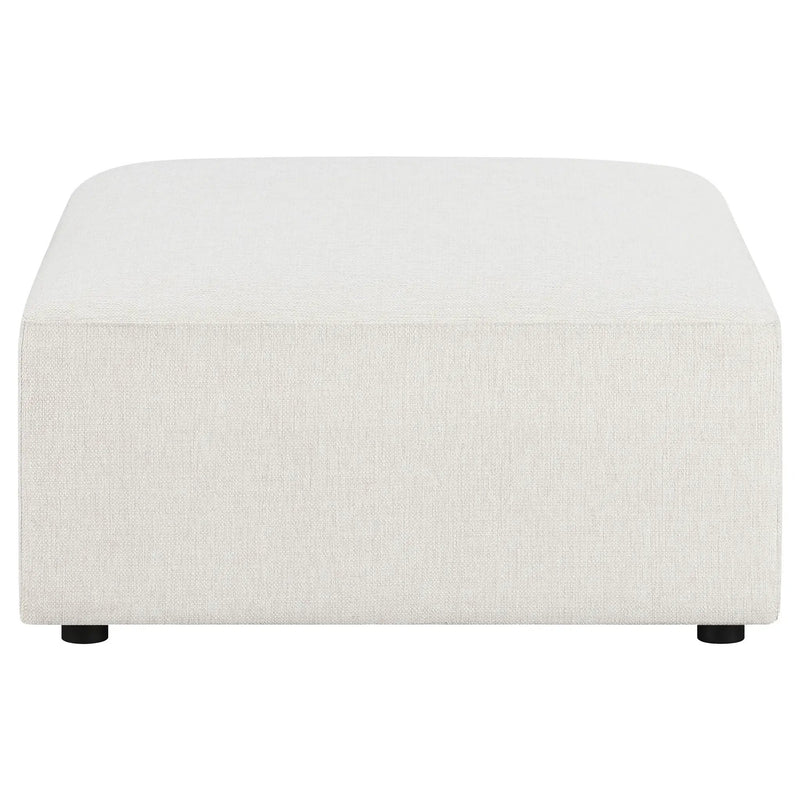 Marlowe - Upholstered Square Ottoman With Soft Sheen - Ivory by HouseOfZazla