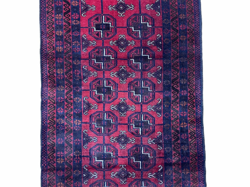 3 X 5 Vintage Handmade Tribal Wool Rug Balouchi Rug Afghan Rug Red Beige Nice by Jewel Rugs