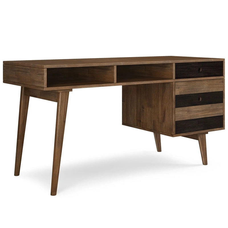 Clarkson - Desk With Side Drawers - Rustic Natural Aged Brown by HouseOfZazla