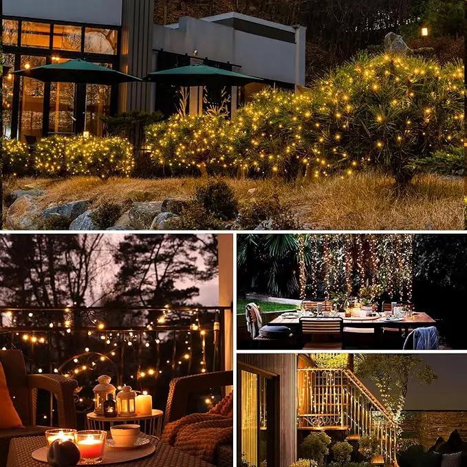 btfarm 2 Pack Solar String Lights Outdoor, 160LED 66FT Solar Fairy Lights Outside Waterproof, 8 Modes Copper Wire Solar Powered Twinkle Lights for Garden Patio Tree Christmas Wedding Decor, Warm White by GreenHaven Gardens