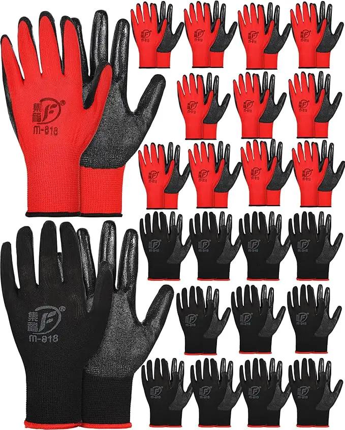 Nuogo 24 Pairs Gardening Gloves for Men Women Rubber Coated Landscaping Work Gloves Safety Work Construction by GreenHaven Gardens