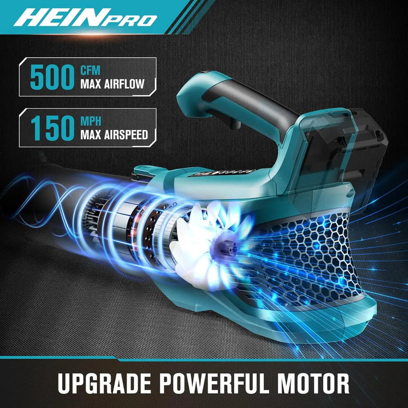 Cordless Leaf Blower Up to 500CFM Compatible with Makita 18V Battery (Tool Only), Electric Leaf Blower Cordless with 5 Speed Modes, Handheld Battery Powered Leaf Blowers for Lawn Care by GreenHaven Gardens