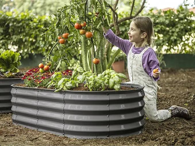 Galvanized Raised Garden Beds Outdoor // 4×2×1 ft (2-Pack) Planter Raised Beds for Gardening, Vegetables, Flowers // Large Metal Garden Box (Gray) // Patented Tool-Free Design by GreenHaven Gardens