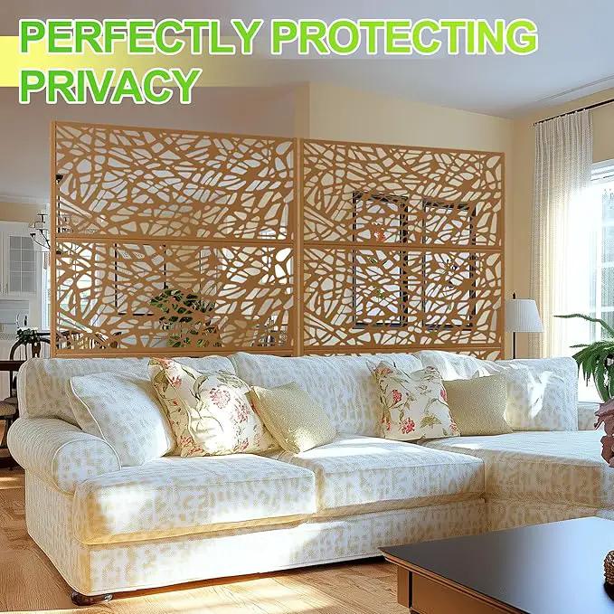Outdoor Privacy Screen,72" H×47" W Metal Privacy Screen, Freestanding Privacy Fence Panels for Patio by GreenHaven Gardens