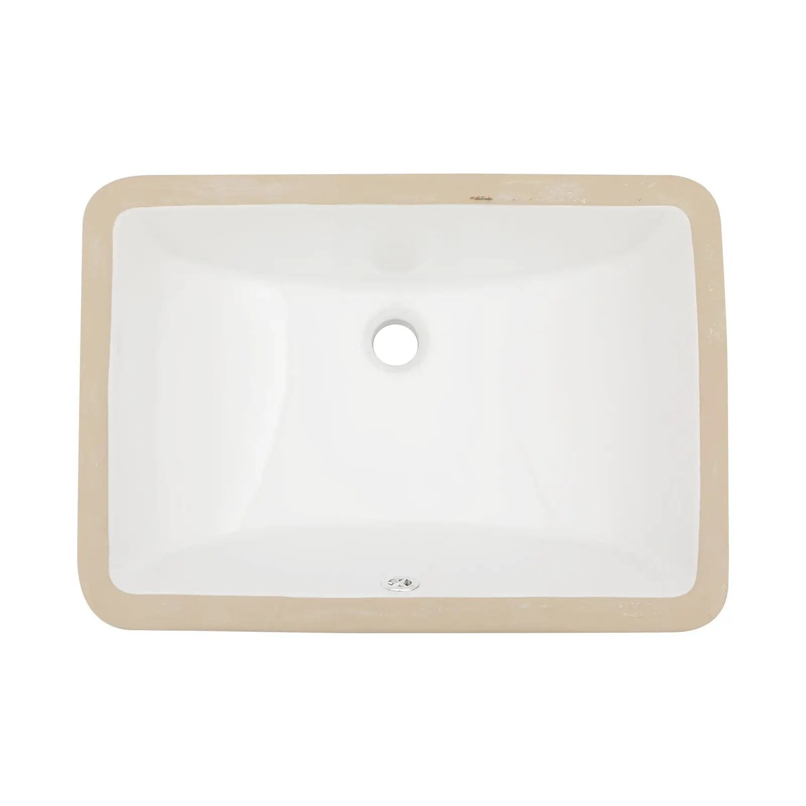 Modern Ceramic Undermount Bathroom Sink With Overflow, High Quality by HouseOfZazla