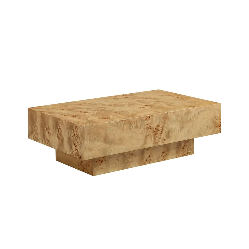 43.31 Inch Burl Wood Veneer Coffee Table by HouseOfZazla