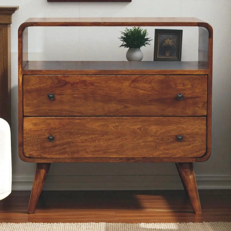 Curved Charm Console - Brown by HouseOfZazla