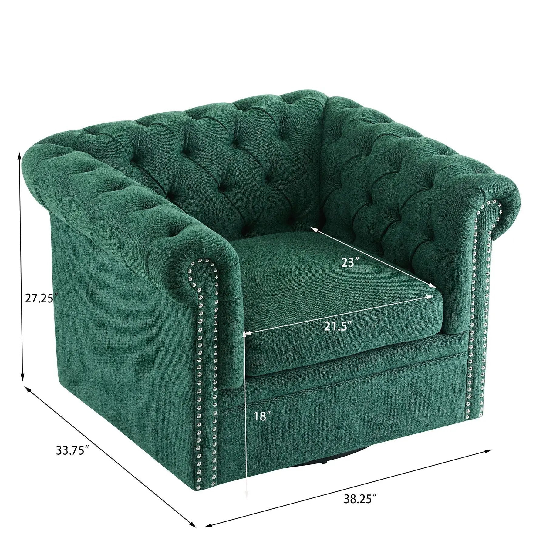 Chesterfield Style Swivel Club Chair With Button Tufted by HouseOfZazla