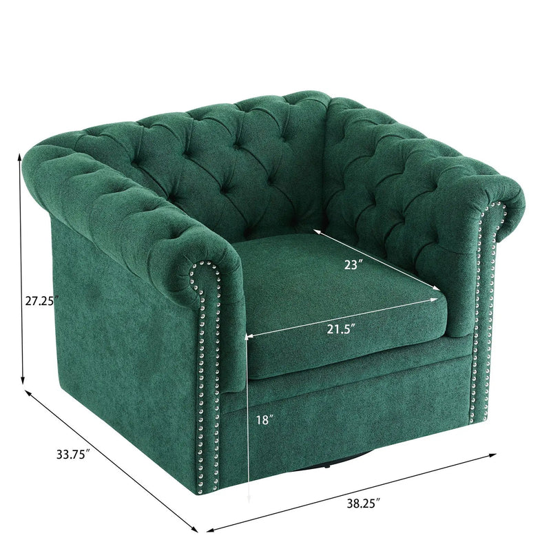 Chesterfield Style Swivel Club Chair With Button Tufted by HouseOfZazla