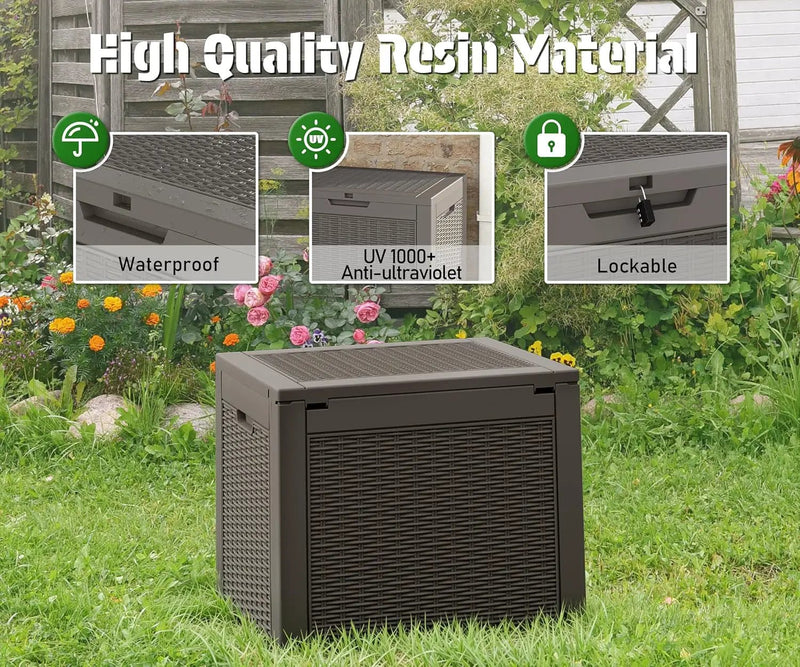 KAMABOKO 31 Gallon Outdoor Storage Box 2 Pack All-Weather Deck Box for Patio Furniture, Package Deliveries, Garden Tools, Pool Supplies & Cushions, Grey by GreenHaven Gardens