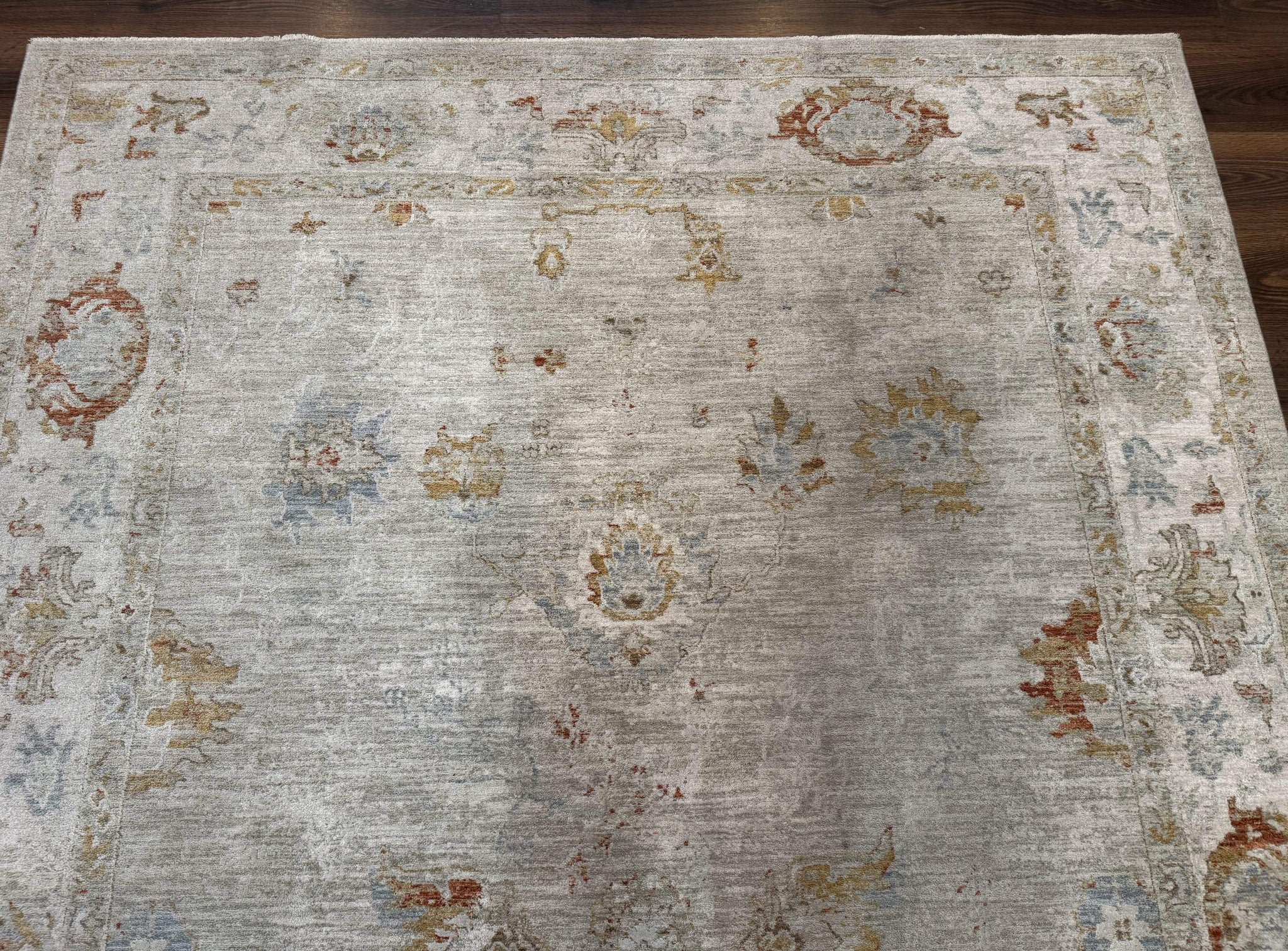 Modern Turkish Oushak Rug 7x9, Netural Colors by Jewel Rugs