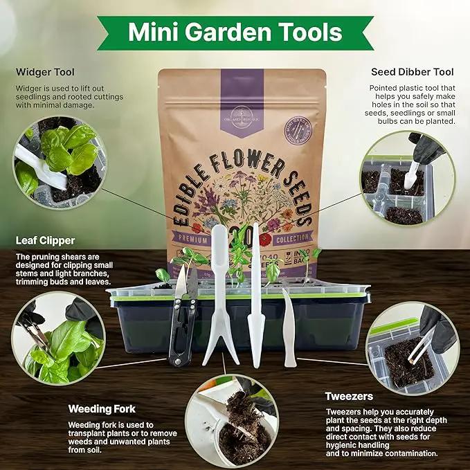 Organo Republic 20 Edible Flower Seeds Variety Pack- Indoor/Outdoor. 7000+ Non-GMO Heirloom: Borage, Bergamot, Nasturtium, Chives, Cape Daisy, Hyssop, Zinnia Seeds & More by GreenHaven Gardens