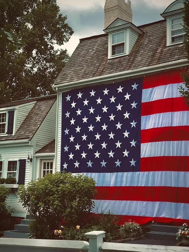 American Flag 20x30 Outside, US Flags for Outdoor Indoor, Heavy Duty Durable, Deluxe Embroidered Stars, Brass Grommets, Sewn Stripes, Vivid Color, Fade Resistant and waterproof by GreenHaven Gardens