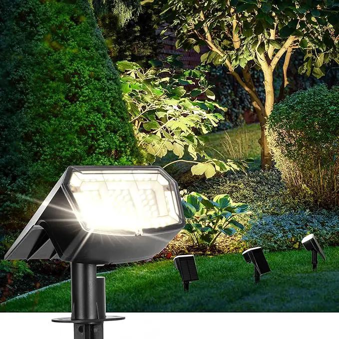 Solar Spot Lights Outdoor 63 LED 3 Lighting,Waterproof IP65 Modes Spotlights for Outside House Yard Garden Landscape Lights 1 Pack (Natural Lihgt) by GreenHaven Gardens