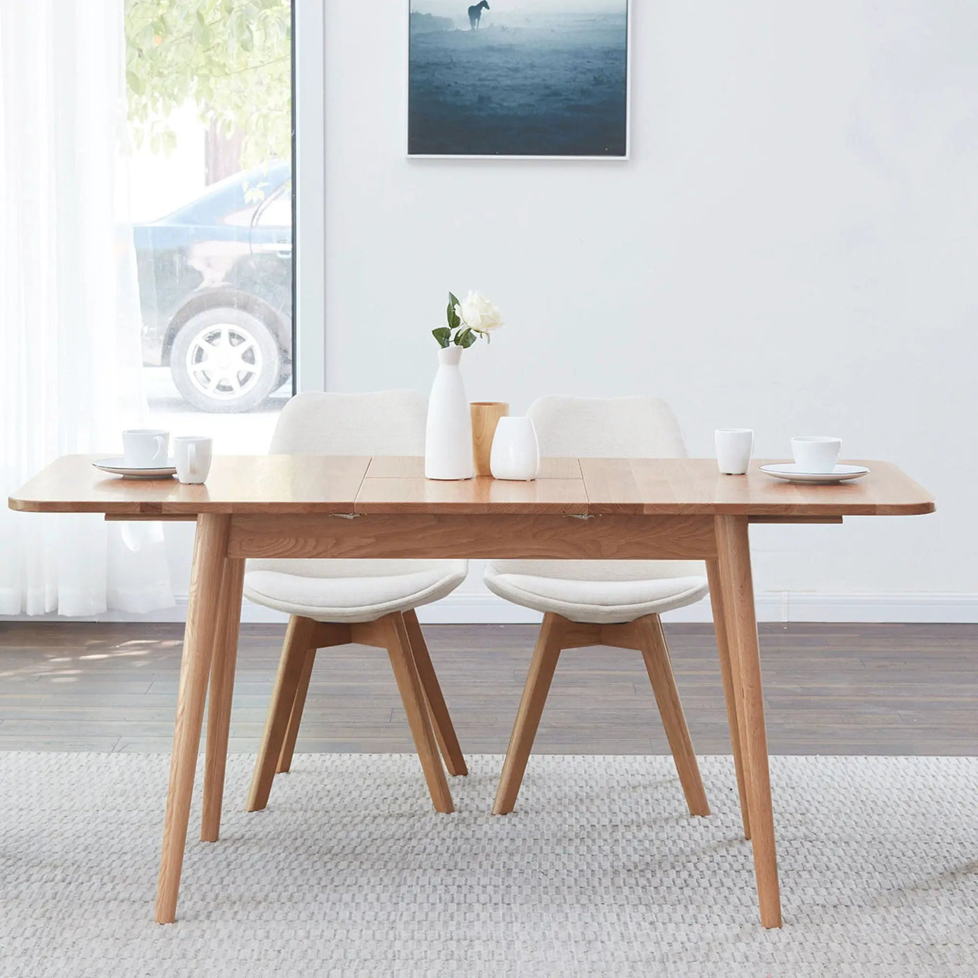 Round Corner Diagonal Leg Telescopic Table For 6 - 8 People To Meet Dining Table by HouseOfZazla