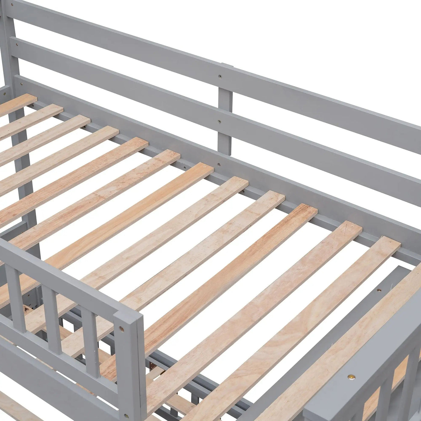 Bunk Bed With 6 Drawers And Flexible Shelves, Bottom Bed With Wheels by HouseOfZazla