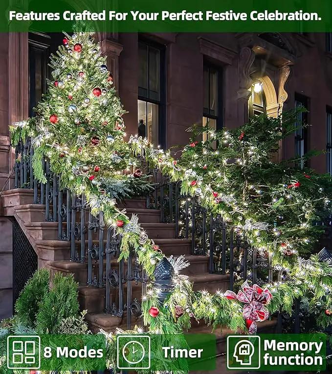 750 LED Outdoor Christmas Lights Decorations, 246ft Green Wire LED Christmas String Lights with Timer Memory, Twinkle Lighs for Indoor Outdoor Xmas Party Christmas Tree Wedding Garden Patio Cool White by GreenHaven Gardens