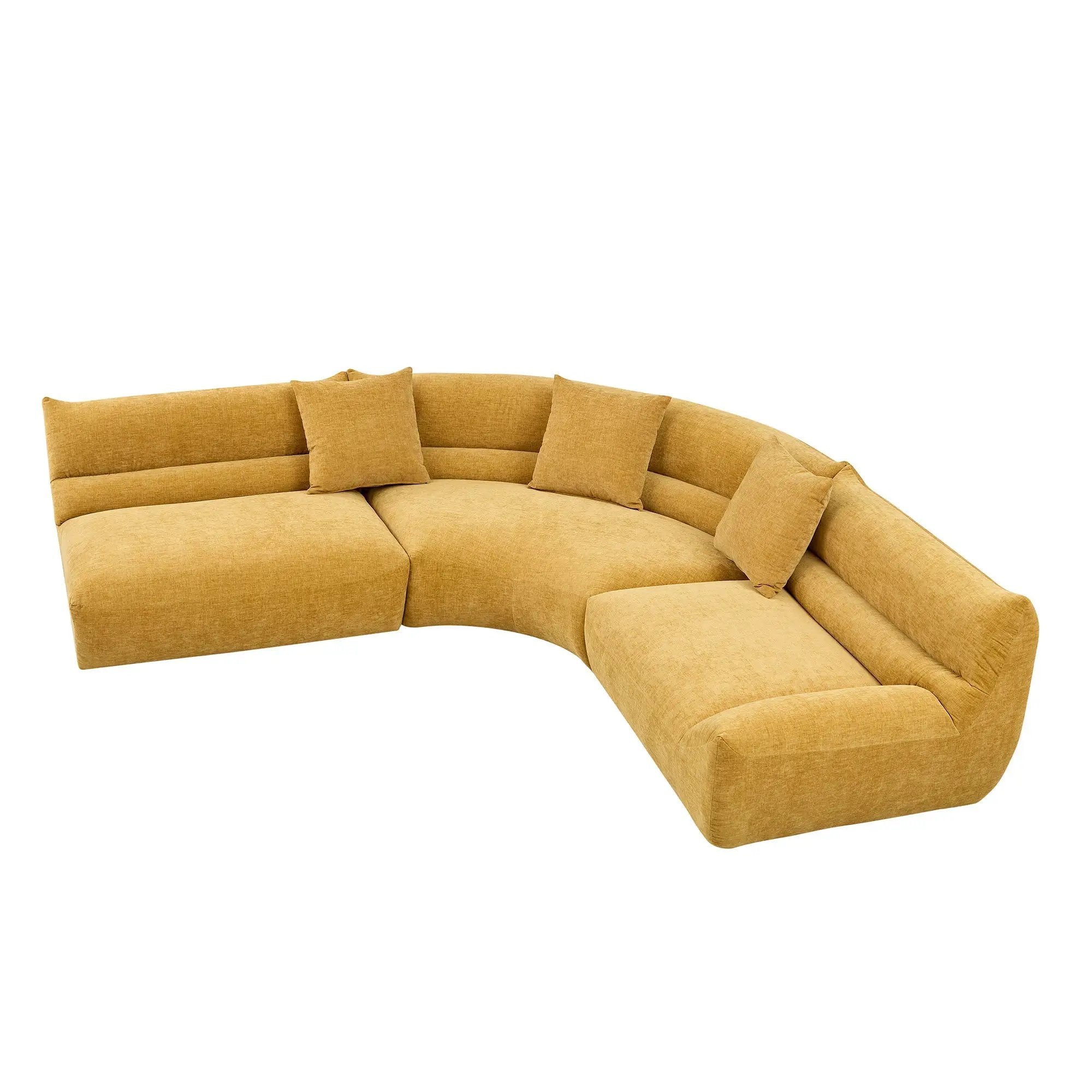 Modular Curved Sectional Sofa, 3-Piece Free-Form Configuration by HouseOfZazla