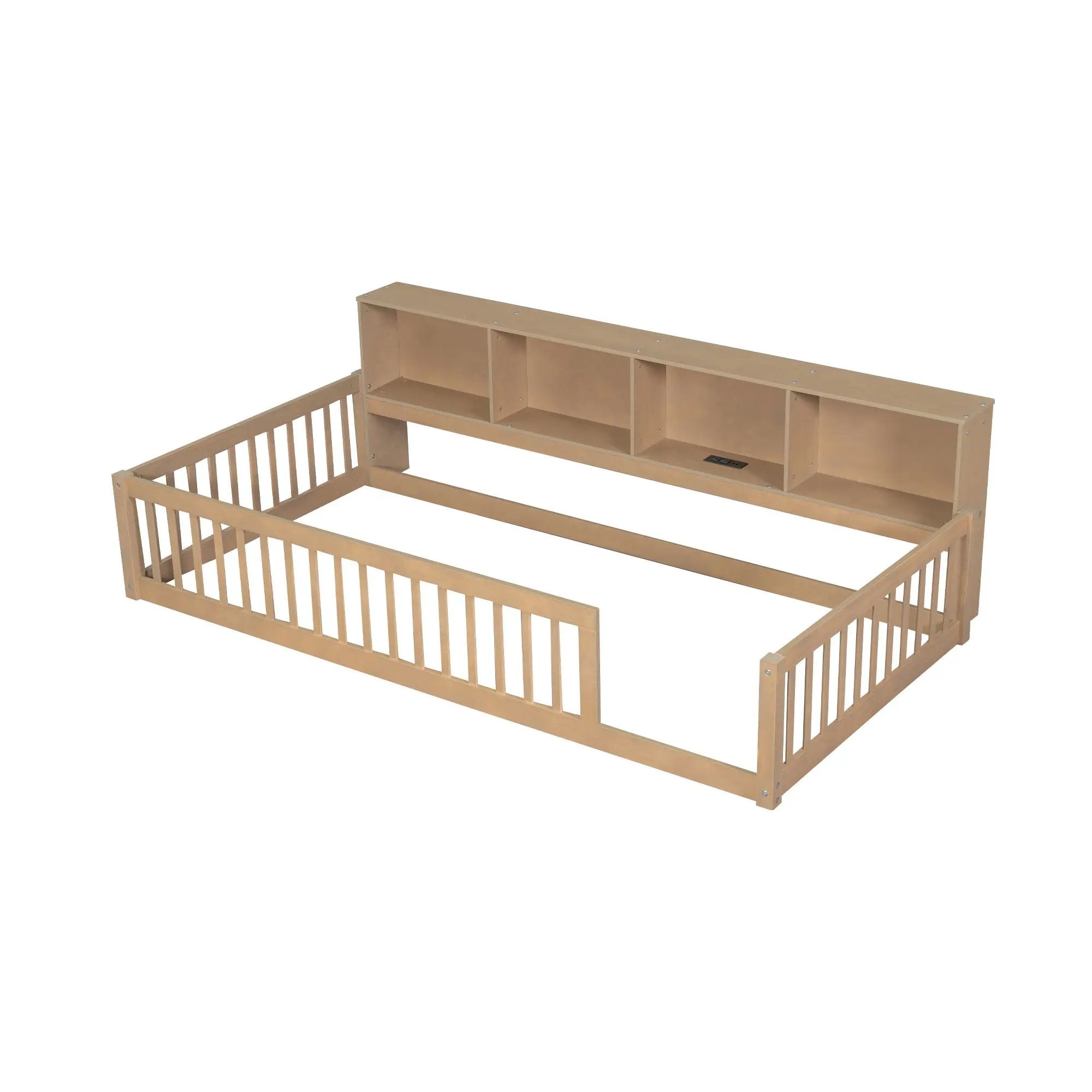 Floor Bed With Storage Cabinets And USB Ports by HouseOfZazla