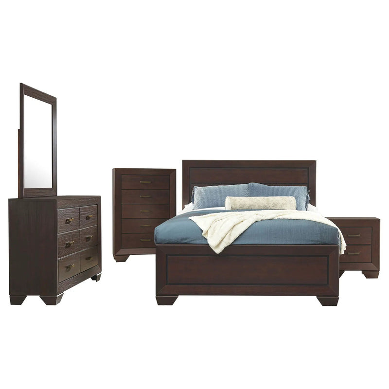 Kauffman 5-piece Eastern King Bedroom Set Dark Cocoa by Unique Piece Furniture