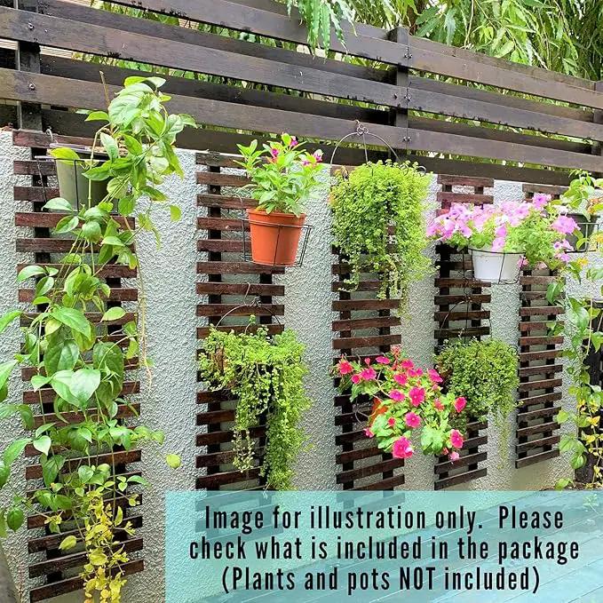 ShopLaLa Wall Planter - 2 Pack Wooden Orchid Planter Frame Display Outdoor Plants, Wall Mount Air Plants Succulent Holder Hanger, Vertical Garden Plant Wall Decor Macetas para Orquideas 15.7" (40cm) by GreenHaven Gardens