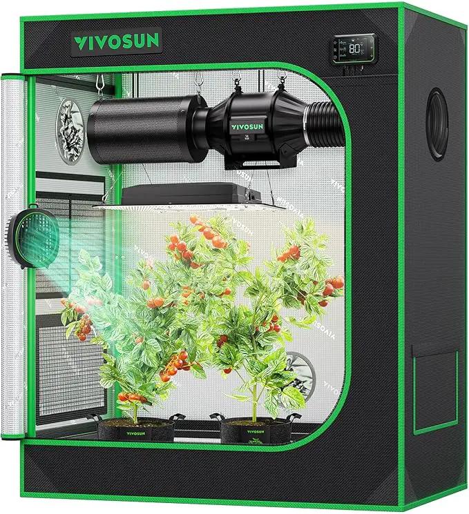 VIVOSUN S3018 30"x18"x36" Grow Tent, High Reflective Mylar with Observation Window and Floor Tray for Hydroponics Indoor Plant for VS1000 by GreenHaven Gardens
