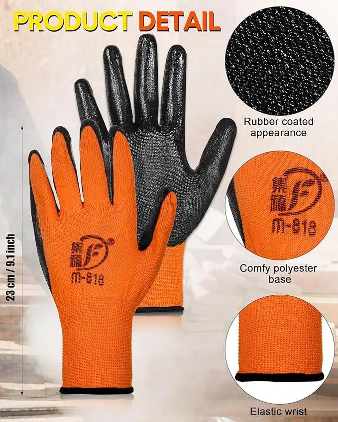 Nuogo 48 Pairs Gardening Gloves for Men Women Rubber Coated Safety Work Gloves Bulk for Gardening Construction Work by GreenHaven Gardens