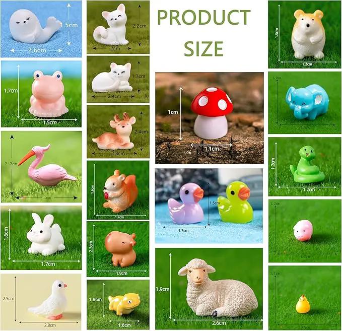 100 Pcs Mini Resin Animals Mini Duck Frog Mushroom Figures Model Kit for Miniature Garden Fairy Garden Dollhouse Decoration and Creative DIY by GreenHaven Gardens