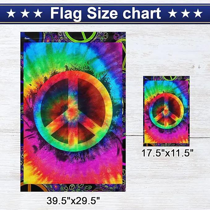 FLAGWIX Hippie Peace Flag, Boho Hippie Decoration Flags - House Flag 30x40, Decorations For Home, Outside - Peace Sign, Boho, Hippie Decor, Double Sided, Heavy Duty Canvas Flag Indoor Outdoor by GreenHaven Gardens
