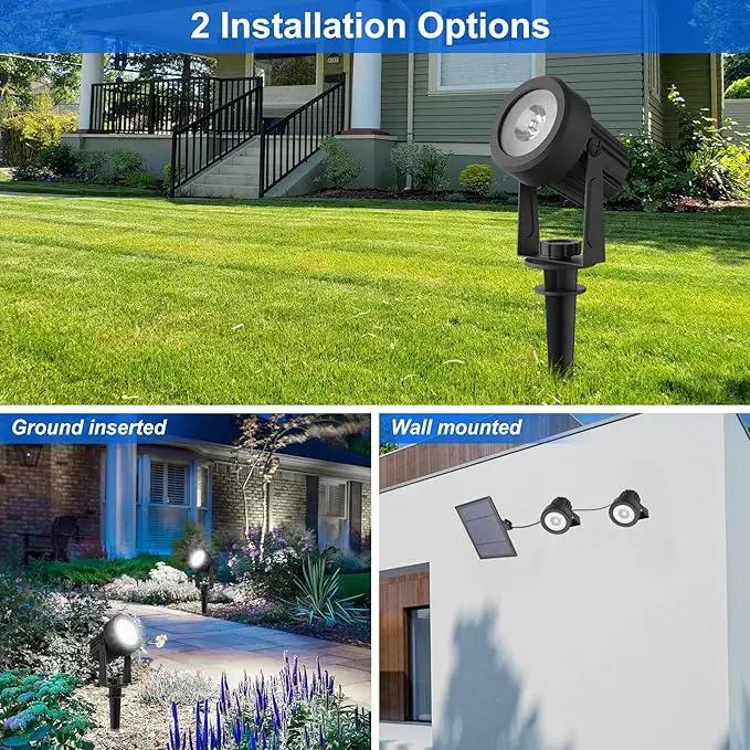 Solar Spot Lights Outdoor, 4-in-1 Solar Landscape Spotlight Waterproof 9.8ft Cable, 5W 3000mAh, Auto ON/Off Adjustable Solar Wall Lights for Yard, Ground, Garden, Pool, Lawn (Cold White) by GreenHaven Gardens