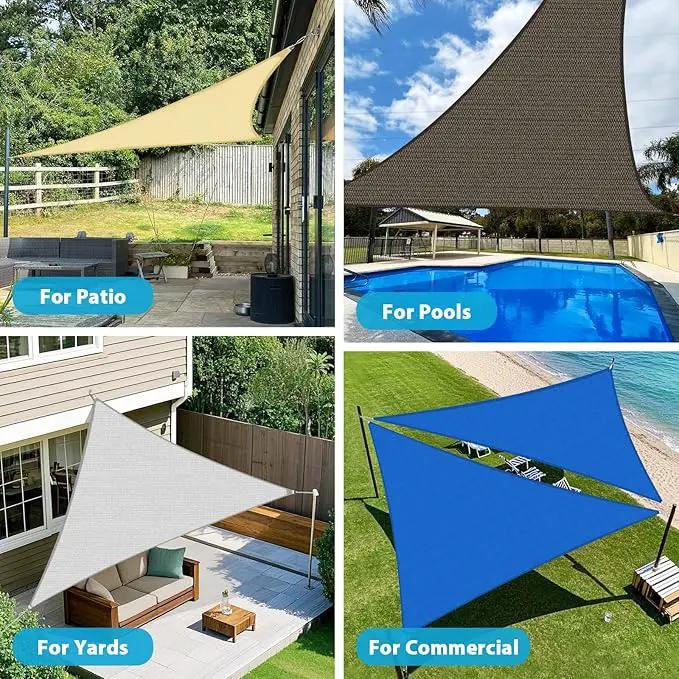 Amagenix Sun Shade Sail 10'X10'X14.1' Curved Edge Outdoor Shade Canopy Light Grey Breathable 95% UV Block Shade Cloth for Patio Garden Backyard (We Make Custom Size) by GreenHaven Gardens