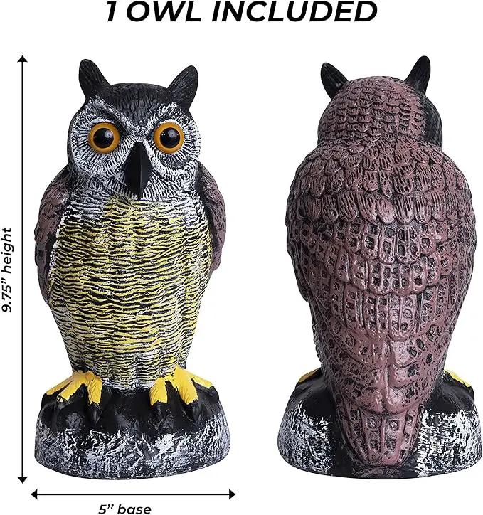 Galashield Owl Decoy to Scare Birds Away | Plastic Owls to Scare Birds Away | Owl Statue for Garden & Outdoors by GreenHaven Gardens