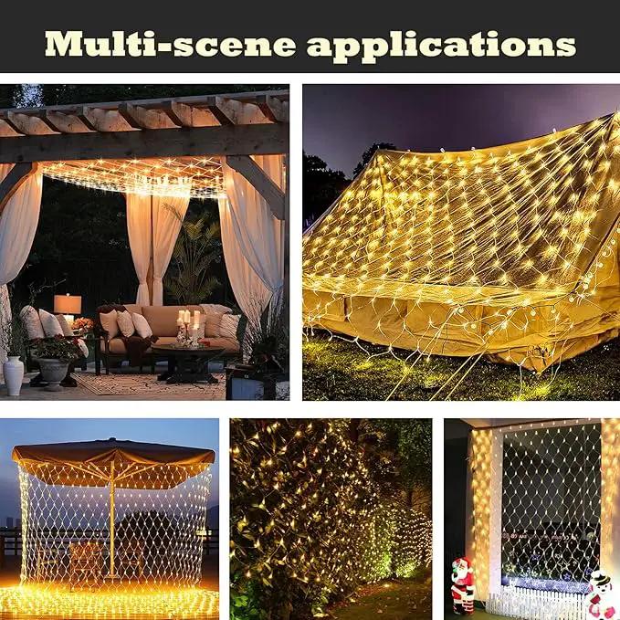 Eueasy Outdoor 360 LED Gazebo Net Lights, 10×10 FT Connectable Fairy Lights with 8 Modes, for Bushes, Garden, Backyard, Holiday, Christmas by GreenHaven Gardens