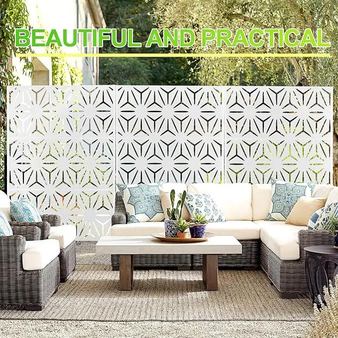 Outdoor Privacy Screen,72" H×47" W Metal Privacy Screen, Freestanding Privacy Fence Panels for Patio by GreenHaven Gardens