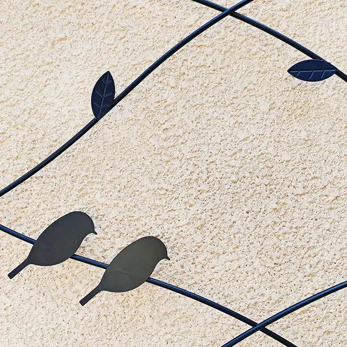 Metal Garden Trellis Rustproof Trellis for Climbing Plants Outdoor Flower Support Bird Deco (Black-4 Pack, 86.7"x19.7") by GreenHaven Gardens
