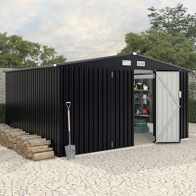 8x10 FT Metal Storage Sheds Outdoor, Metal Yard Sheds MetalGarden Shed Kit, MetalTool Shed with Lockable Door, Utility Buildings with Air Vent for Backyard Garden Patio Lawn by GreenHaven Gardens