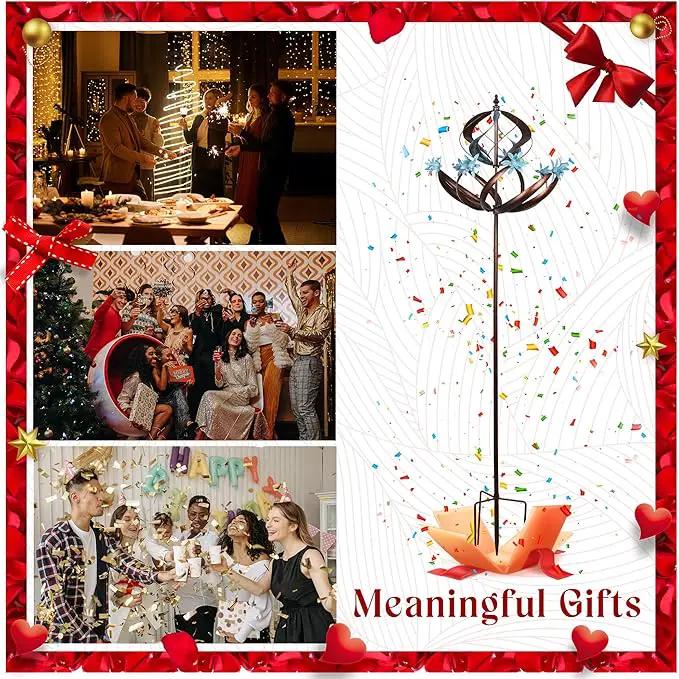 Outdoor Metal Wind Spinner for Yard Garden - Large Kinetic Wind Sculptures Spinners Outdoor, Gift for Birthday, Anniversary, Housewarming, Christmas (W26 x H86) by GreenHaven Gardens