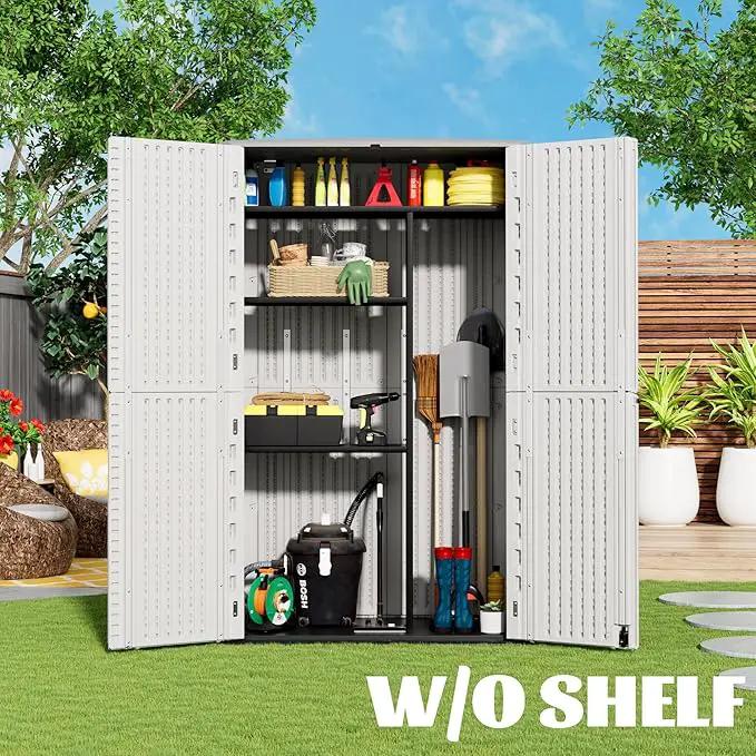 Outdoor Storage Cabinet Waterproof,Resin Vertical Storage Shed Lockable, 66 Cubic Feet Outdoor Storage Box for Garden/Backyard/Home/Pool by GreenHaven Gardens