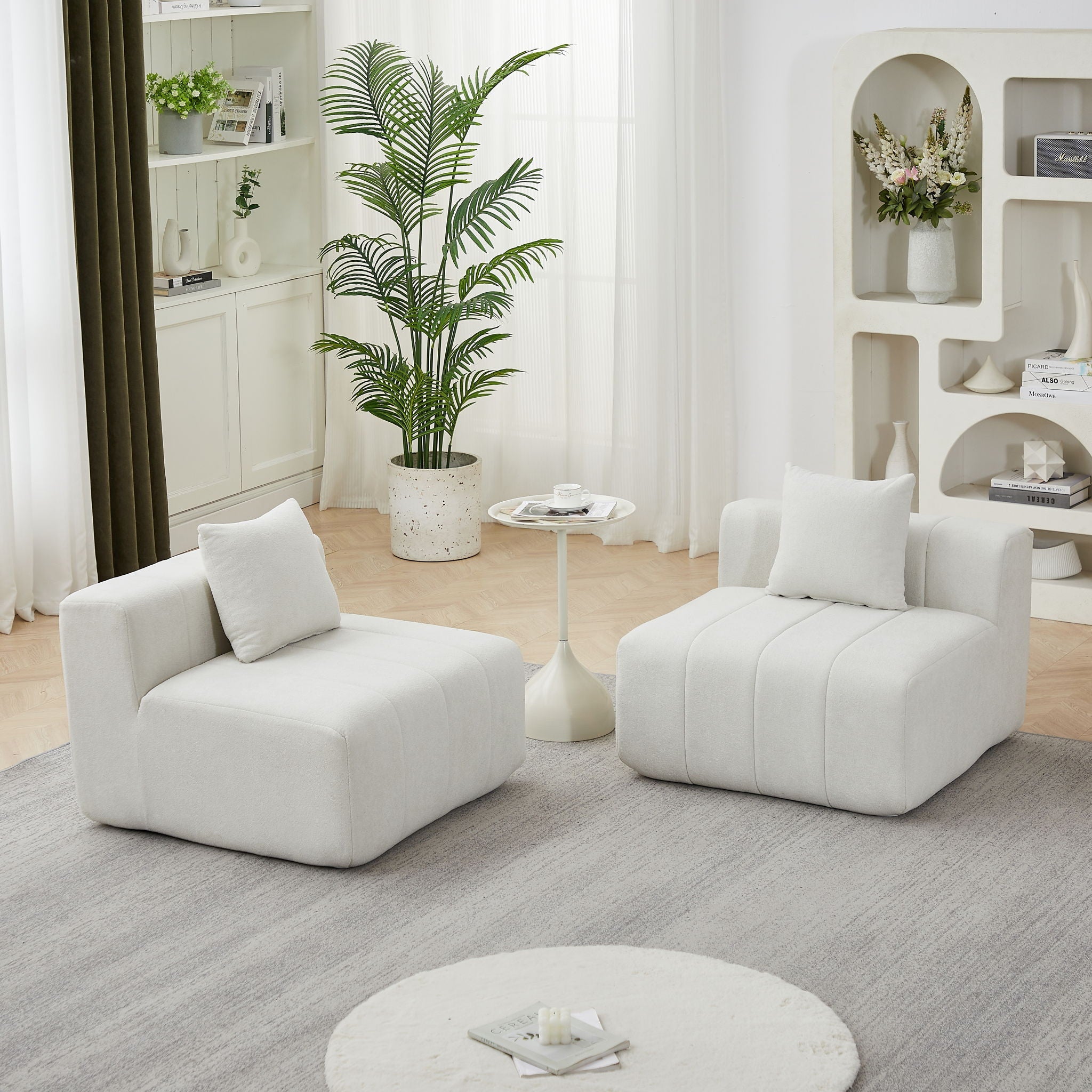Modular Sectional Sofa With 2 Pillows, Symmetrical Design by HouseOfZazla