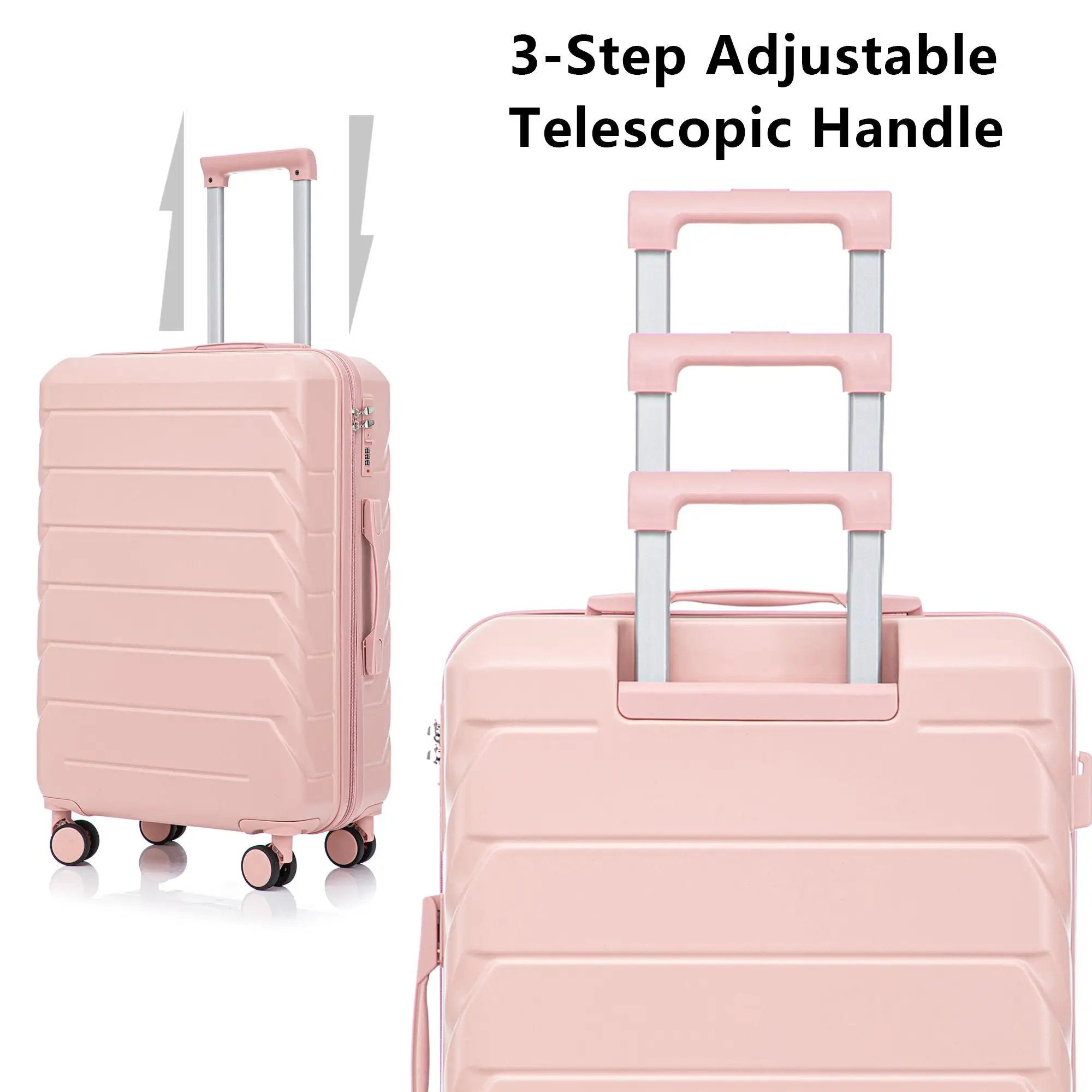 3 Pieces Set 20" / 24" / 28" Spinner Wheel Luggage With Combination Lock by HouseOfZazla
