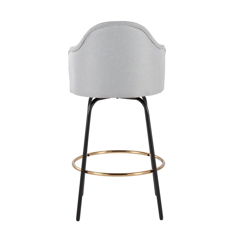 Ahoy - Contemporary Fixed Height Counter Stool Round Footrest (Set of 2) by HouseOfZazla