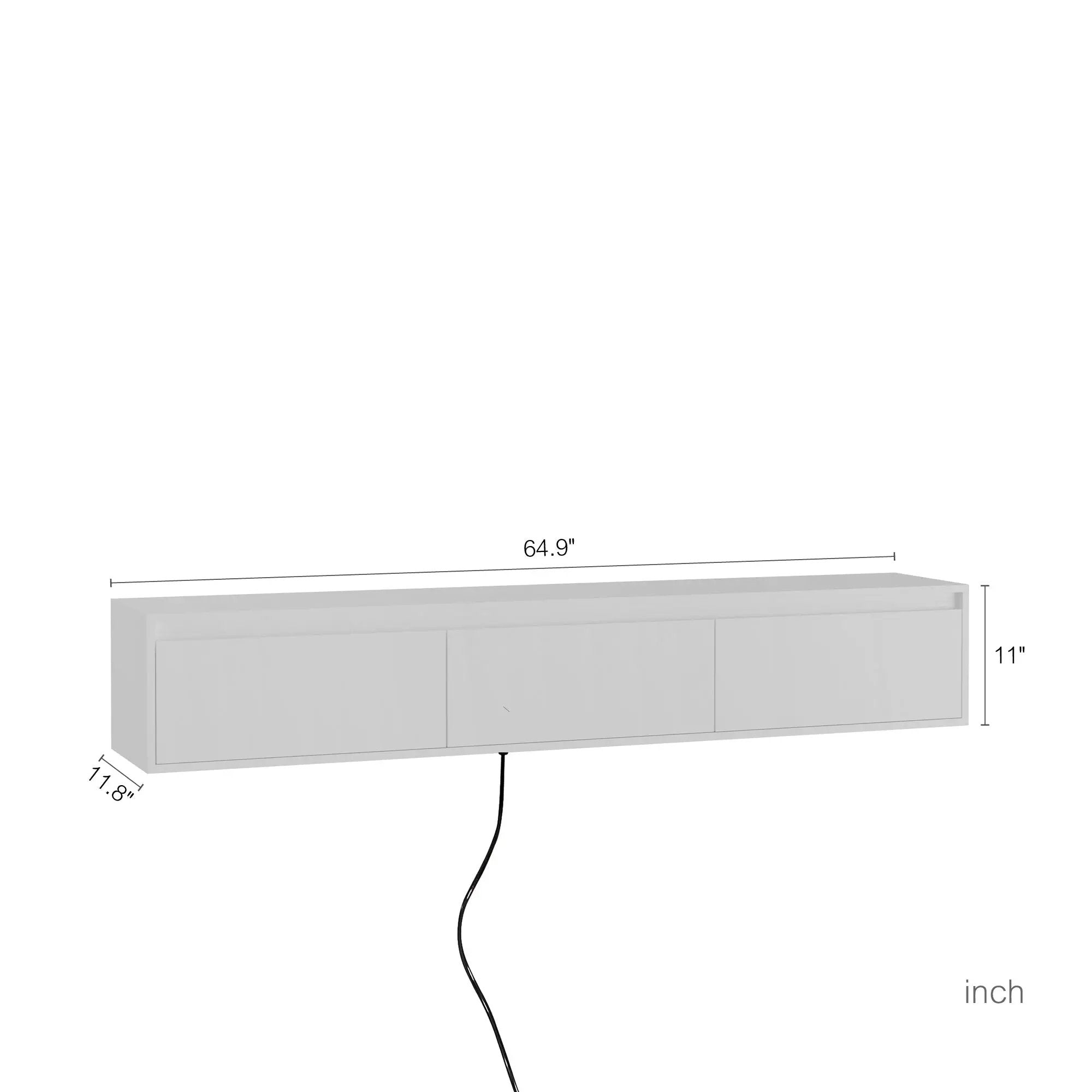 High-Gloss Suspended TV Cabinet with LED Lights by HouseOfZazla