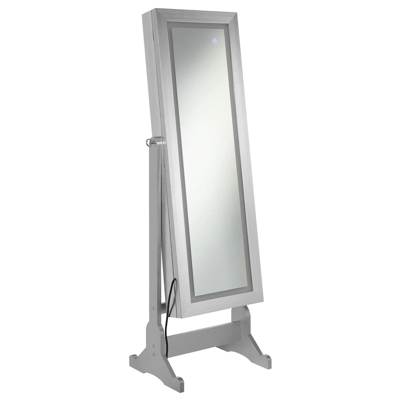 Moore Cheval Mirror with Jewelry Storage Silver by Unique Piece Furniture