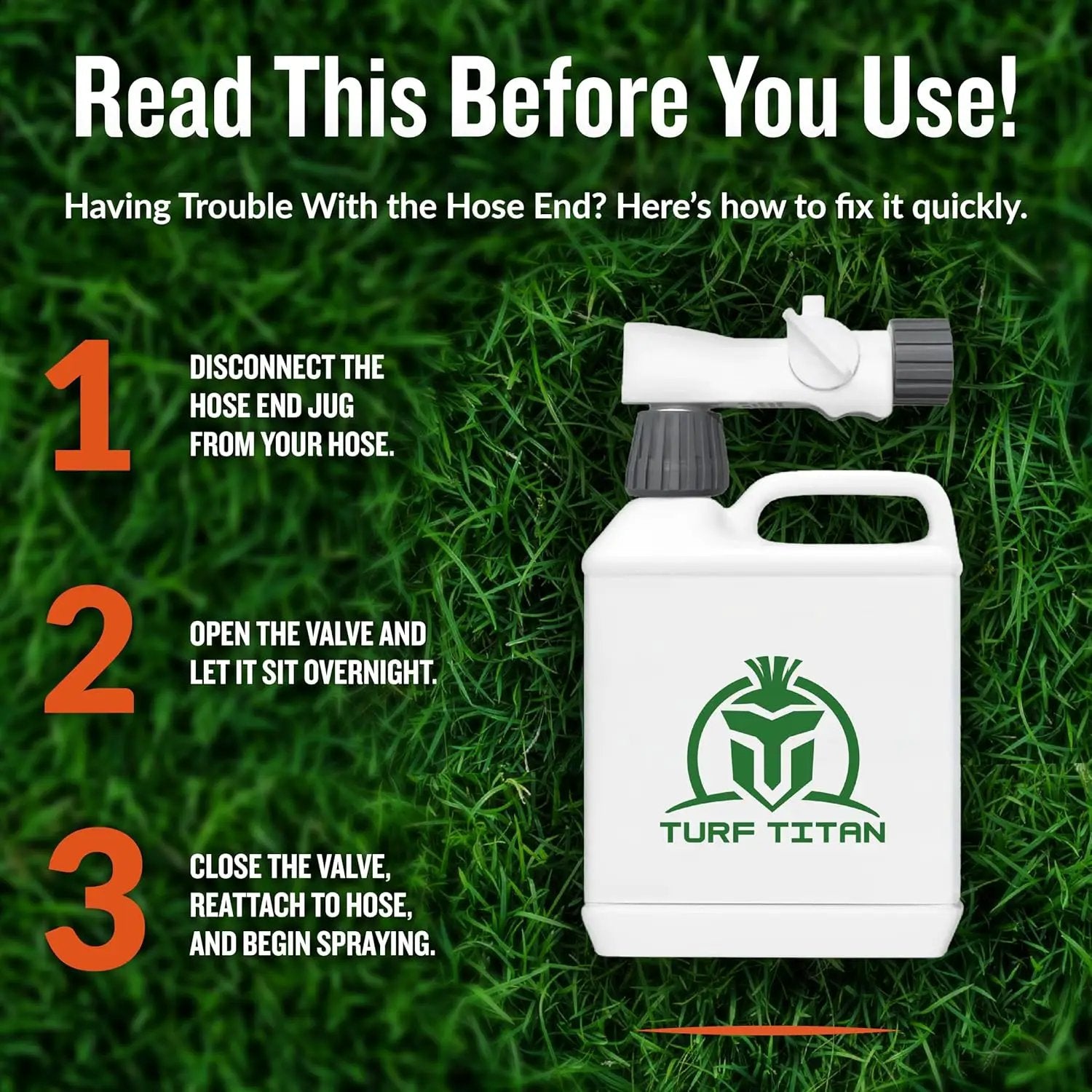 Turf Titan Lawn Advancer – Green Lawn Booster and Lawn Fertilizer (32 oz) – Fast-Acting Hose End Fertilizer Concentrate with Tri-Action Formula – Covers up to 8,000 Sq Ft by GreenHaven Gardens