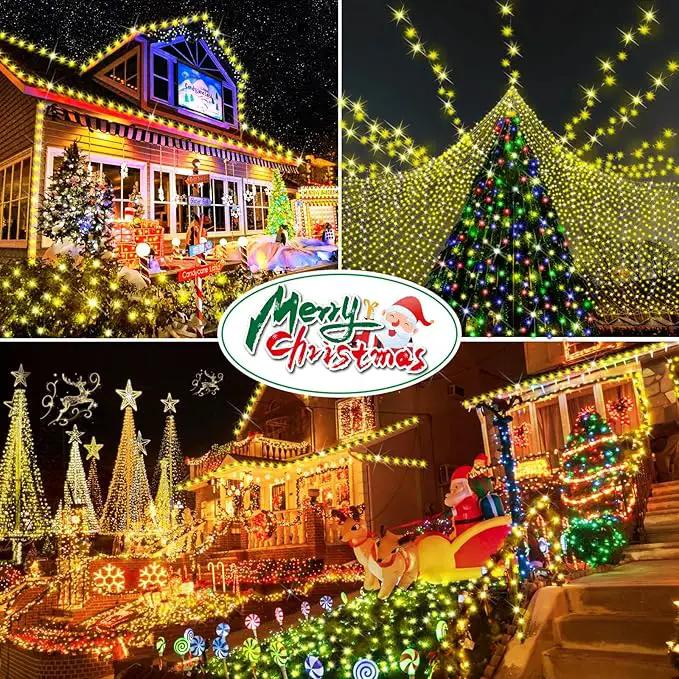 Hezbjiti 1000 LED 403 FT Christmas String Lights Outdoor, 8 Lighting Modes IP44 Waterproof Fairy Lights with Timer and Dimmable Function for Home Party Tree Decorations (Warm White, Clear Wire) by GreenHaven Gardens
