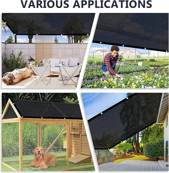 VICLLAX 90% Shade Cloth, 6x8FT Durable Black Mesh Trap with Every 3 FT Grommet, Sun Shade Fabric Netting for for Plants Cover, Greenhouse, Chicken Coop, Barn Kennel, Garden Patio by GreenHaven Gardens